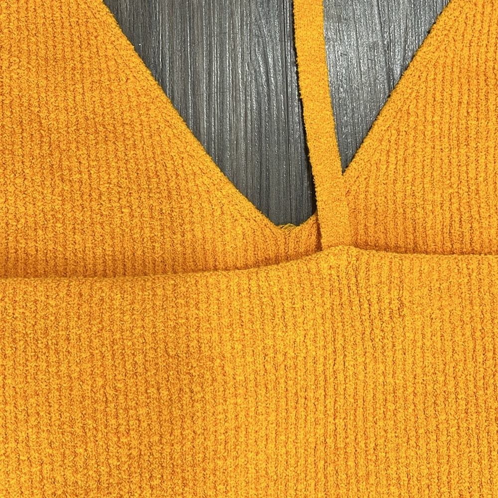 rag & bone Soleil‎ Rib Bra Top Orange Knit Ribbed V-Neck Racerback size large - Picture 10 of 13